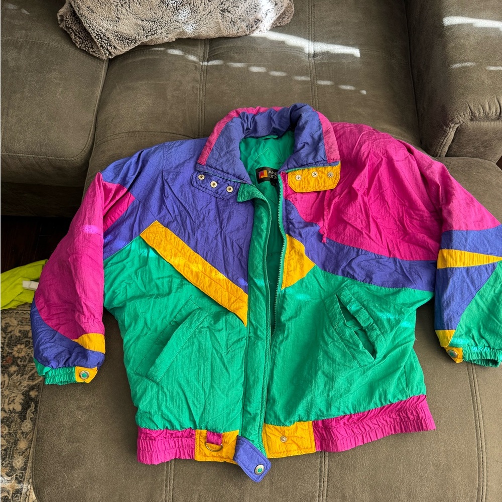 Vintage 80s 90s style andy john’s colorful windbreaker